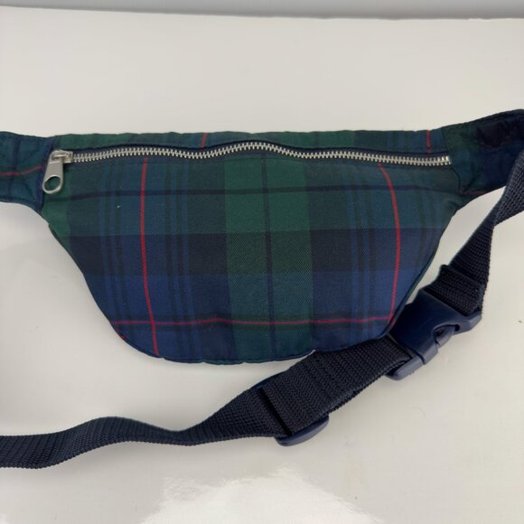 TOMMY JEANS Preppy Tartan Check Crest Logo Navy/Green Waist Bag Fanny Pack - Picture 2 of 7